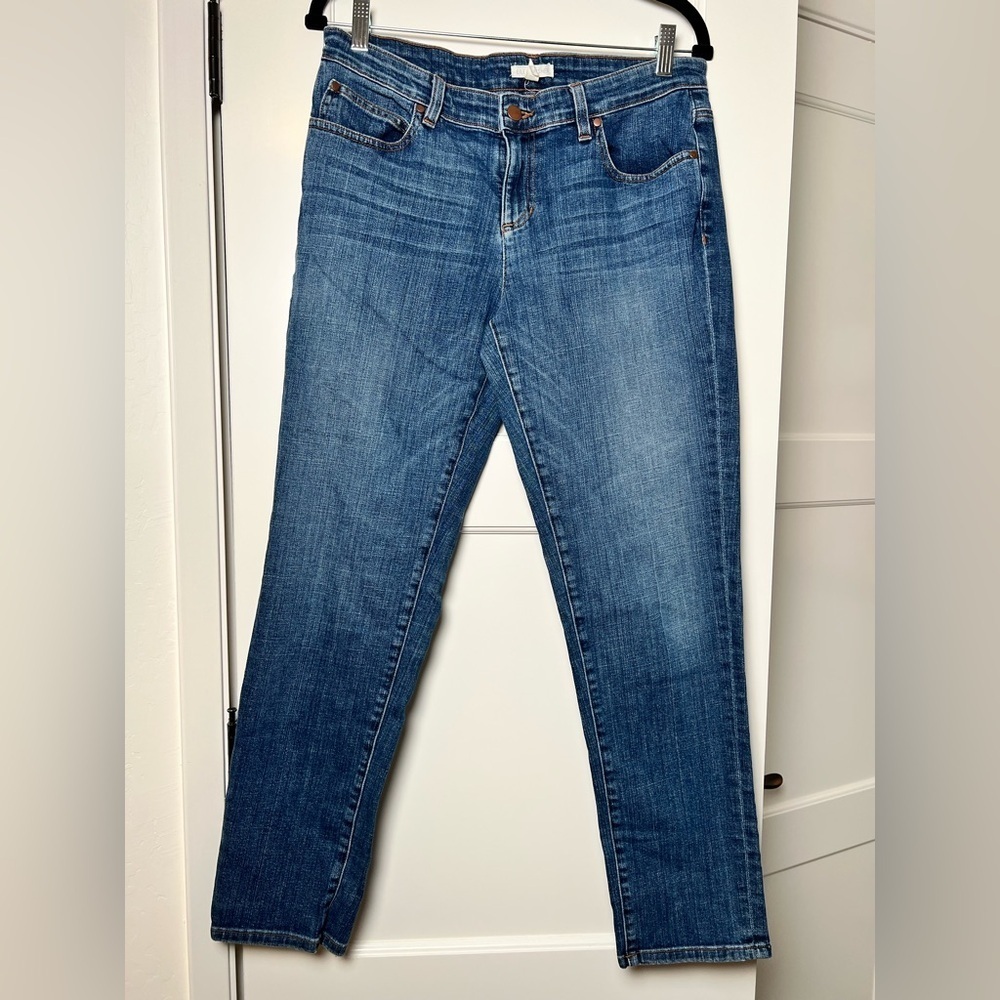 Eileen Fisher Low Rise Organic Cotton Straight Leg Jeans (8) - Picture 1 of 3